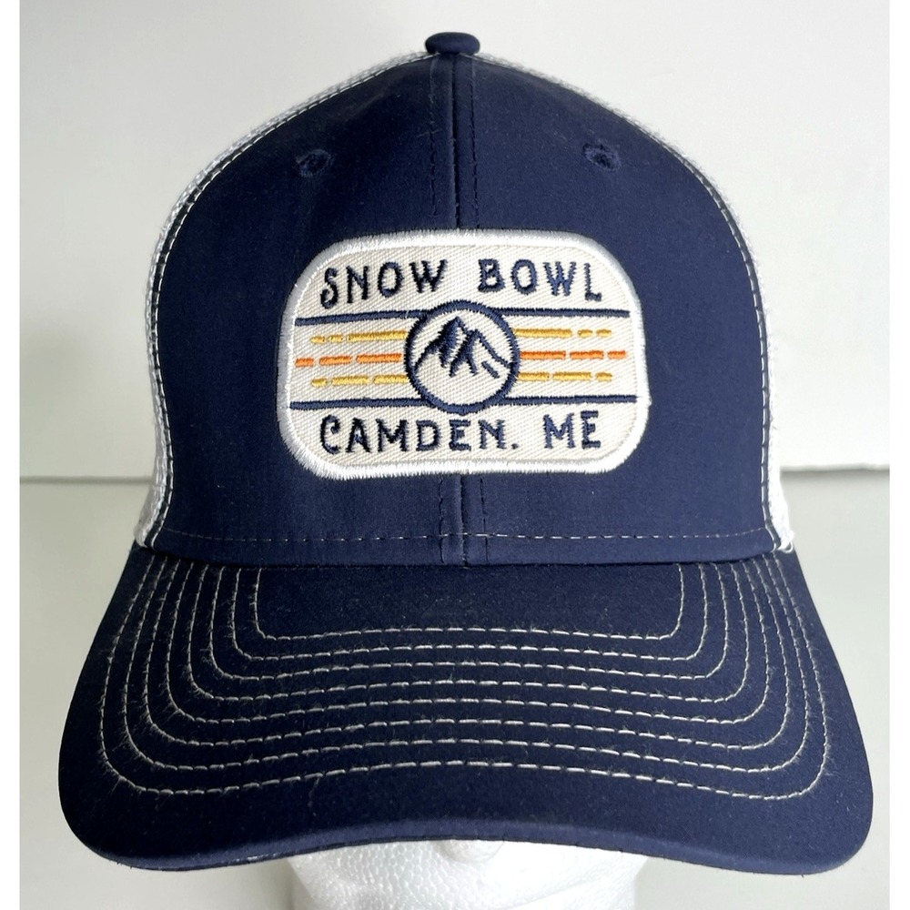 Ouray Camden Snow Bowl Blue White Hat Snapback Cap Trucker Maine Skiing OSFM